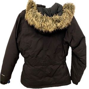 The North Face Hooded Faux Fur Belted Down Jacket